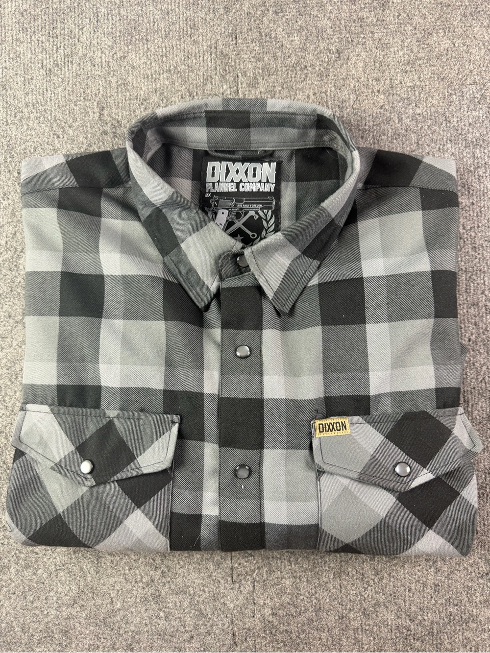Dixxon Flannel Company 1911 Mens Long Sleeve Plaid Shirt Size 2X Black/Gray